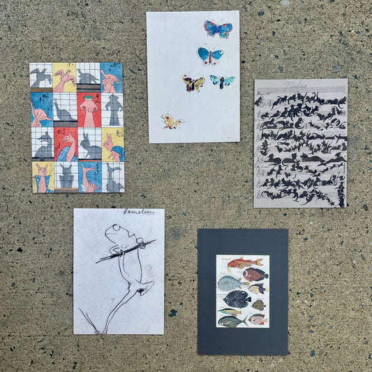 5"x7" Art Postcard Set: Animal Friends